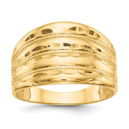 FIORELLA - Dome Stacked Diamond-cut Ring