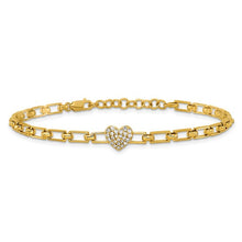 Load image into Gallery viewer, JEANETTE - Diamond Heart Cluster Link Bracelet
