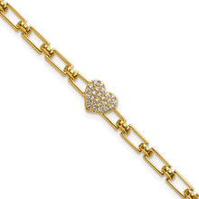 Load image into Gallery viewer, JEANETTE - Diamond Heart Cluster Link Bracelet

