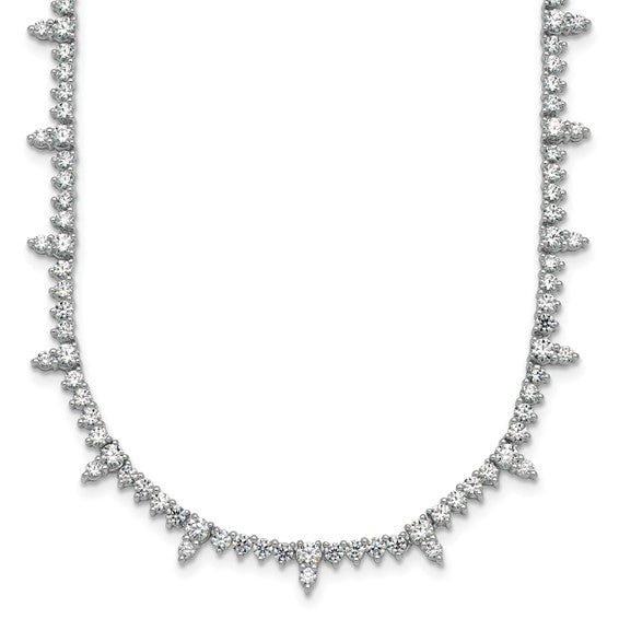 SONIA - Three-Prong Diamond Tennis Necklace