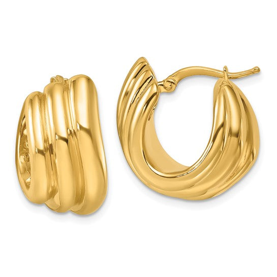 FEDERICA - The Grooved Fancy Hoop Earrings