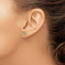 Load image into Gallery viewer, JEANINE - Green Gemstone Heart Earrings
