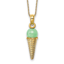 Load image into Gallery viewer, GIANA - The Green Ice Cream Cone Charm Necklace
