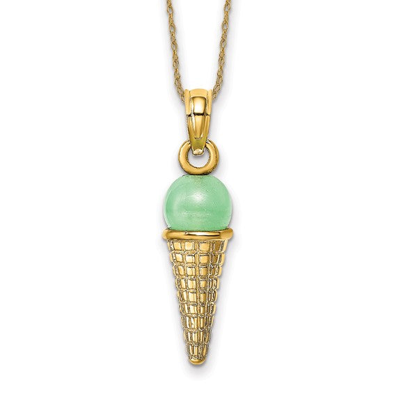 GIANA - The Green Ice Cream Cone Charm Necklace