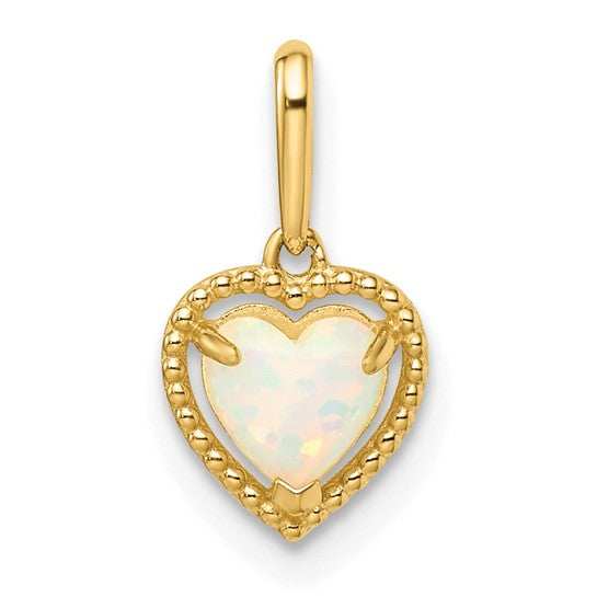 CHARLIE - Opal Heart Pendant Necklace