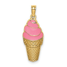 Load image into Gallery viewer, ISABELLA - The Strawberry Enameled Ice Cream Charm Necklace

