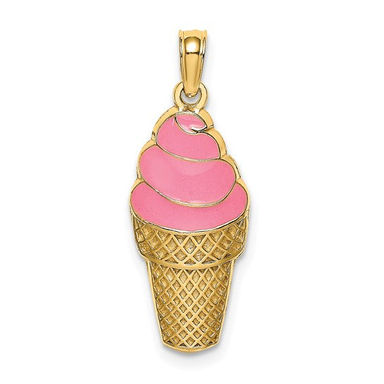 ISABELLA - The Strawberry Enameled Ice Cream Charm Necklace