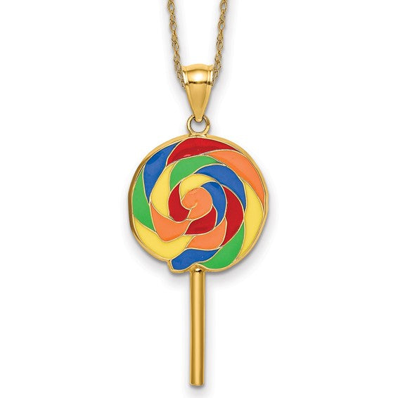 LARA - The Multi-Color Enamel Lollipop Charm Necklace