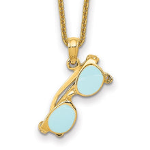 Load image into Gallery viewer, LULJETA - Sunglasses Charm Necklace Aqua Enameled
