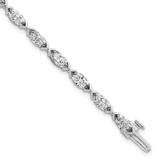 LIANA - Marquise Diamond Half Bezel-Set Tennis Bracelet