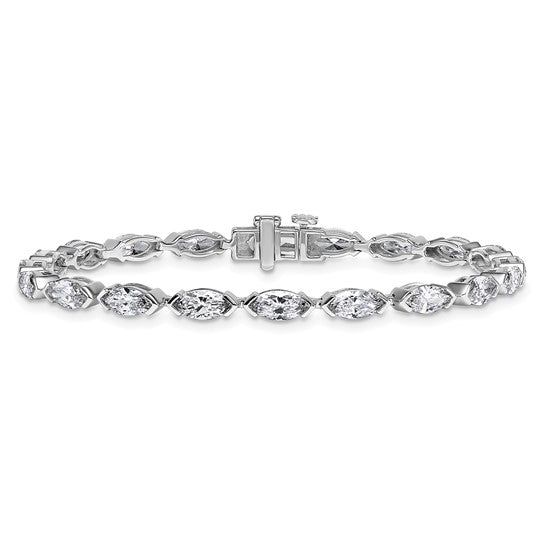 LIANA - Marquise Diamond Half Bezel-Set Tennis Bracelet