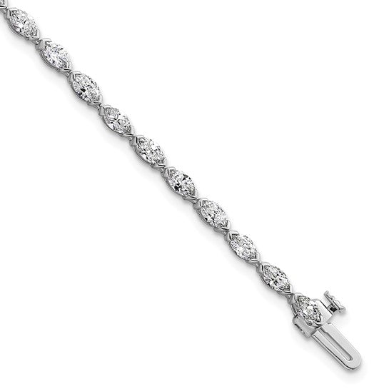 LIANA ll - Marquise Diamond Half Bezel-Set Tennis Bracelet Petite