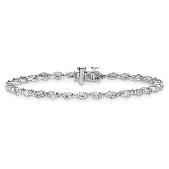 LIANA ll - Marquise Diamond Half Bezel-Set Tennis Bracelet Petite
