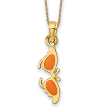 Load image into Gallery viewer, MIRJETA - The Orange Enameled Sunglasses Charm Necklace
