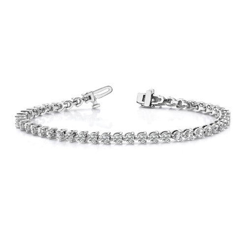 NATALIA - Three Prong Diamond Tennis Bracelet Petite