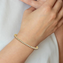 Load image into Gallery viewer, NATALIA - Three Prong Diamond Tennis Bracelet Petite
