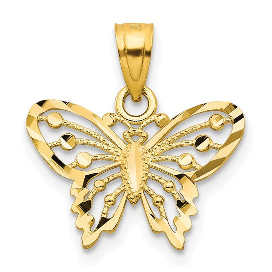 NERIDA - The Diamond-cut Butterfly Charm Pendant Necklace