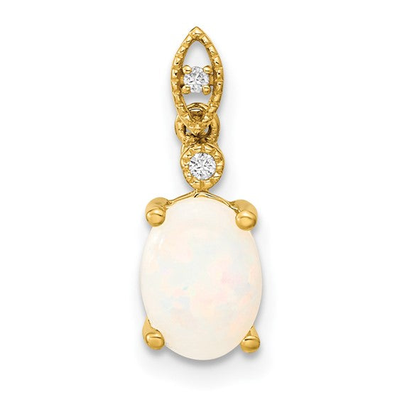 ENORA - Opal and Diamond Pendant Necklace