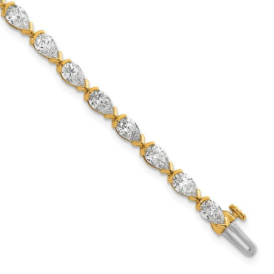 MELANIA - Pear Diamond Half Bezel Set Tennis Bracelet