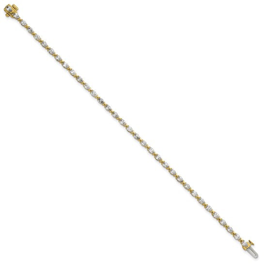 MELANIA ll - Pear Diamond Half Bezel Set Tennis Bracelet Petite