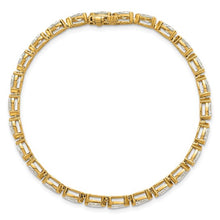 Load image into Gallery viewer, MELANIA - Pear Diamond Half Bezel Set Tennis Bracelet

