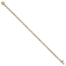Load image into Gallery viewer, MELANIA - Pear Diamond Half Bezel Set Tennis Bracelet

