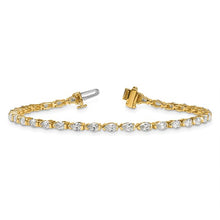 Load image into Gallery viewer, MELANIA ll - Pear Diamond Half Bezel Set Tennis Bracelet Petite
