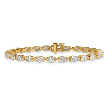 Load image into Gallery viewer, MELANIA - Pear Diamond Half Bezel Set Tennis Bracelet
