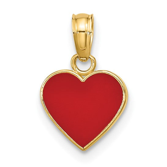 CLAIRE - Red Enameled Heart Pendant Necklace