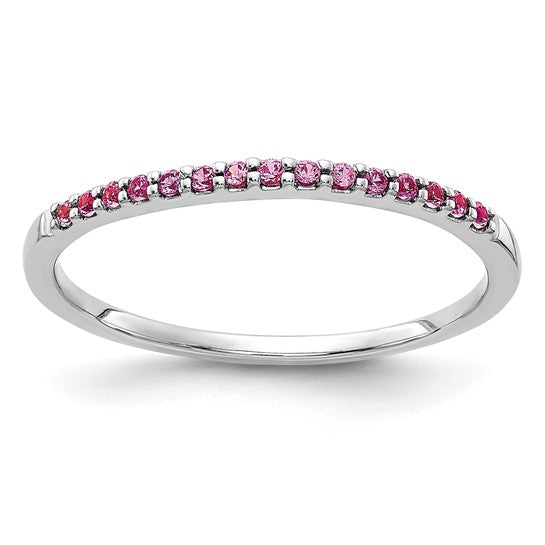 RINA - The Half Eternity Pink Sapphire Stackable Ring