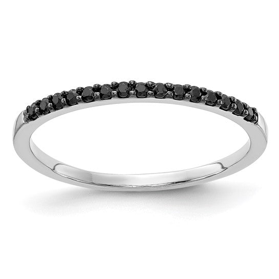 DAFINA - The Half Eternity Black Diamond Stackable Ring