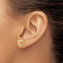 Load image into Gallery viewer, MARGOT - Two-Tone Diamond-cut Heart Earrings
