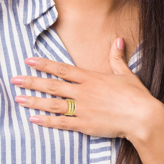 FRANCESCA - The Stacked Ridge Dome Ring