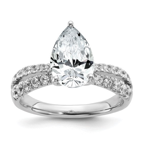 JEANNE - Double Band Pear Diamond Ring