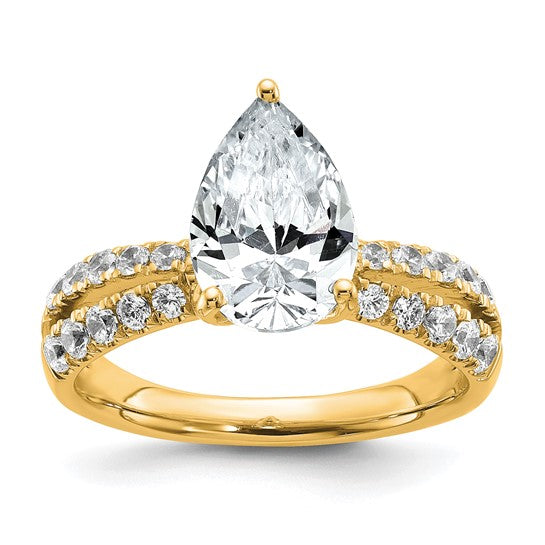 JEANNE - Double Band Pear Diamond Ring