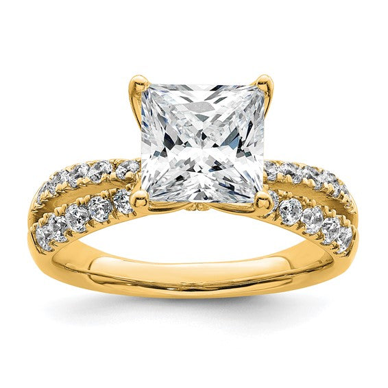 PERRIE - Double Band Princess cut Diamond Ring