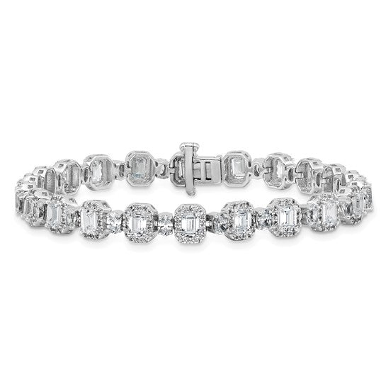 GIORGIA - Emerald and Round Diamond Tennis Bracelet