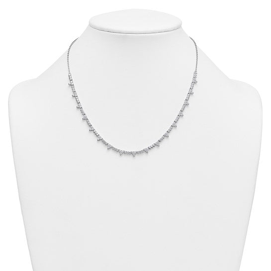 LORETA - Three-Prong Diamond Tennis Necklace