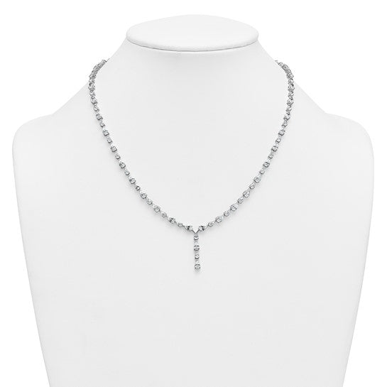SELENA - Drop Down Pear Diamond Tennis Necklace