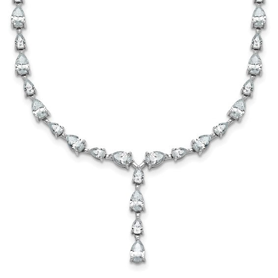 SELENA - Drop Down Pear Diamond Tennis Necklace