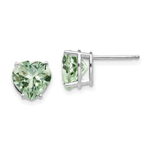Load image into Gallery viewer, JEANINE - Green Gemstone Heart Earrings
