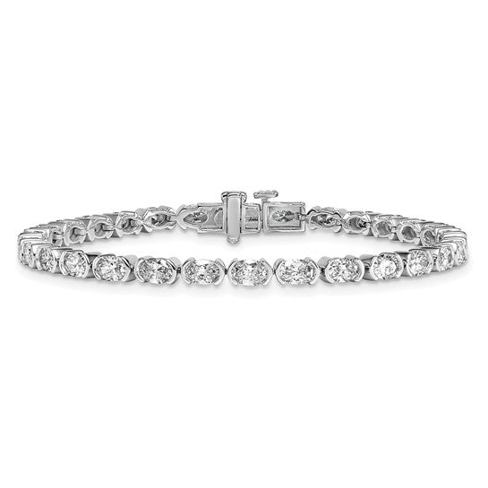 FELICIANA - Oval Diamond Half Bezel-Set Tennis Bracelet
