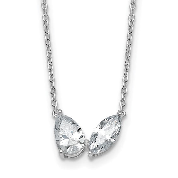 JACQUELINE - Two-Stone Pear and Marquise Diamond Necklace III