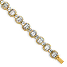 Load image into Gallery viewer, GIORGIA - Emerald and Round Diamond Tennis Bracelet
