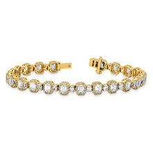 Load image into Gallery viewer, GIORGIA - Emerald and Round Diamond Tennis Bracelet

