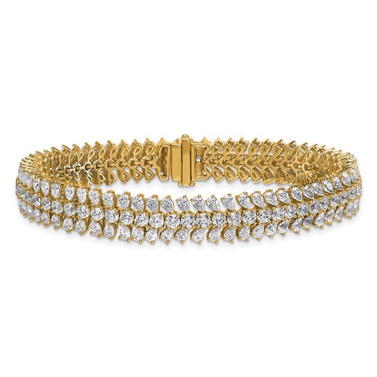 MARIELLA - Triple Row Diamond Tennis Bracelet