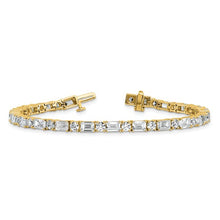 Load image into Gallery viewer, ELVANA - The Emerald and Round Diamond Tennis Bracelet
