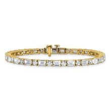 Load image into Gallery viewer, ELVANA - Emerald and Round Diamond Tennis Bracelet
