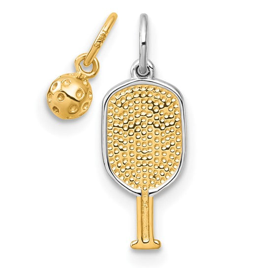 CHRISTIANA - Pickleball Paddle and Ball 2-Piece Pendant Necklace