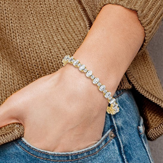 MINA - Oval and Round Diamond Tennis Bracelet